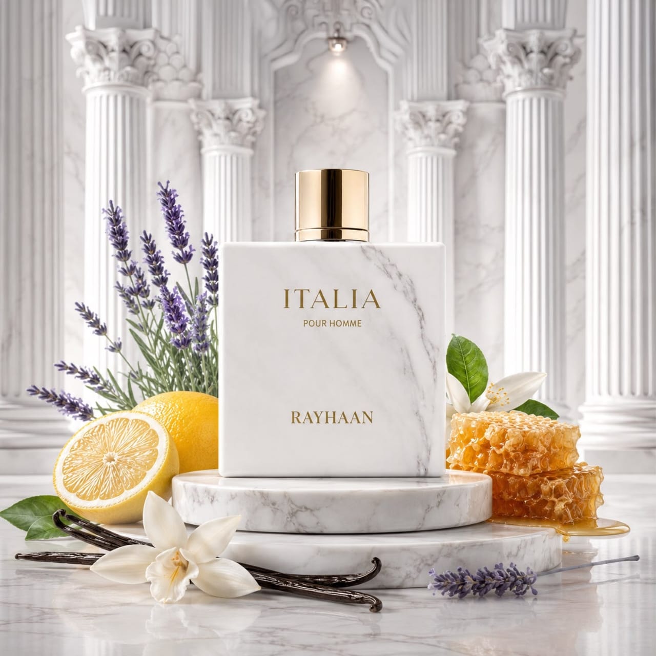 Premium perfume editorial visual